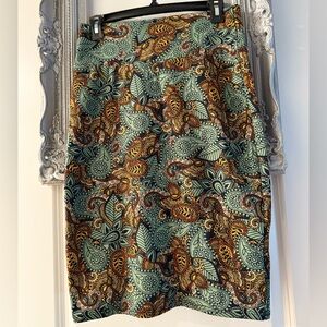 “LuLaRoe Cassie” Small Green Multicolor Paisley Pencil Skirt